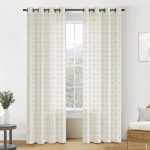 Circular striped ivory perforated curtains
