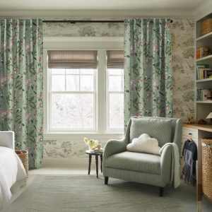 Floral and butterfly garden pattern curtains
