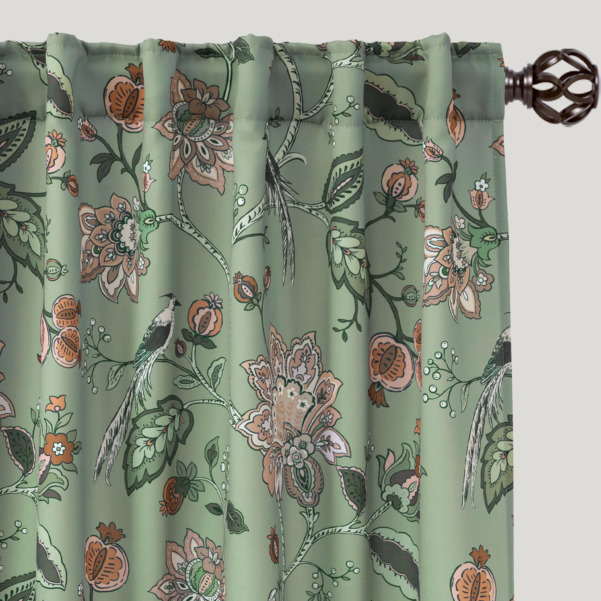 Floral and butterfly garden pattern curtains - Image 2