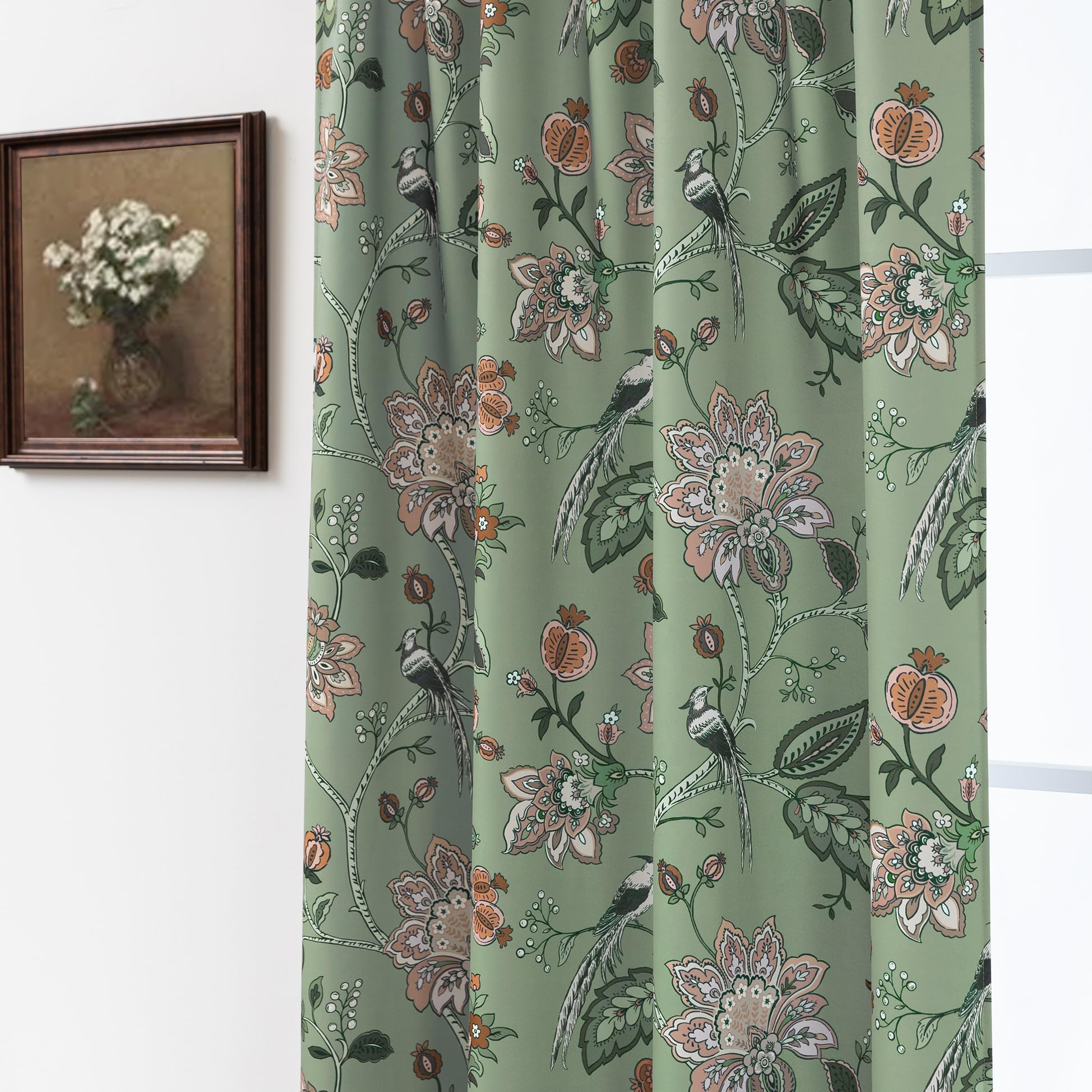 Floral and butterfly garden pattern curtains - Image 4