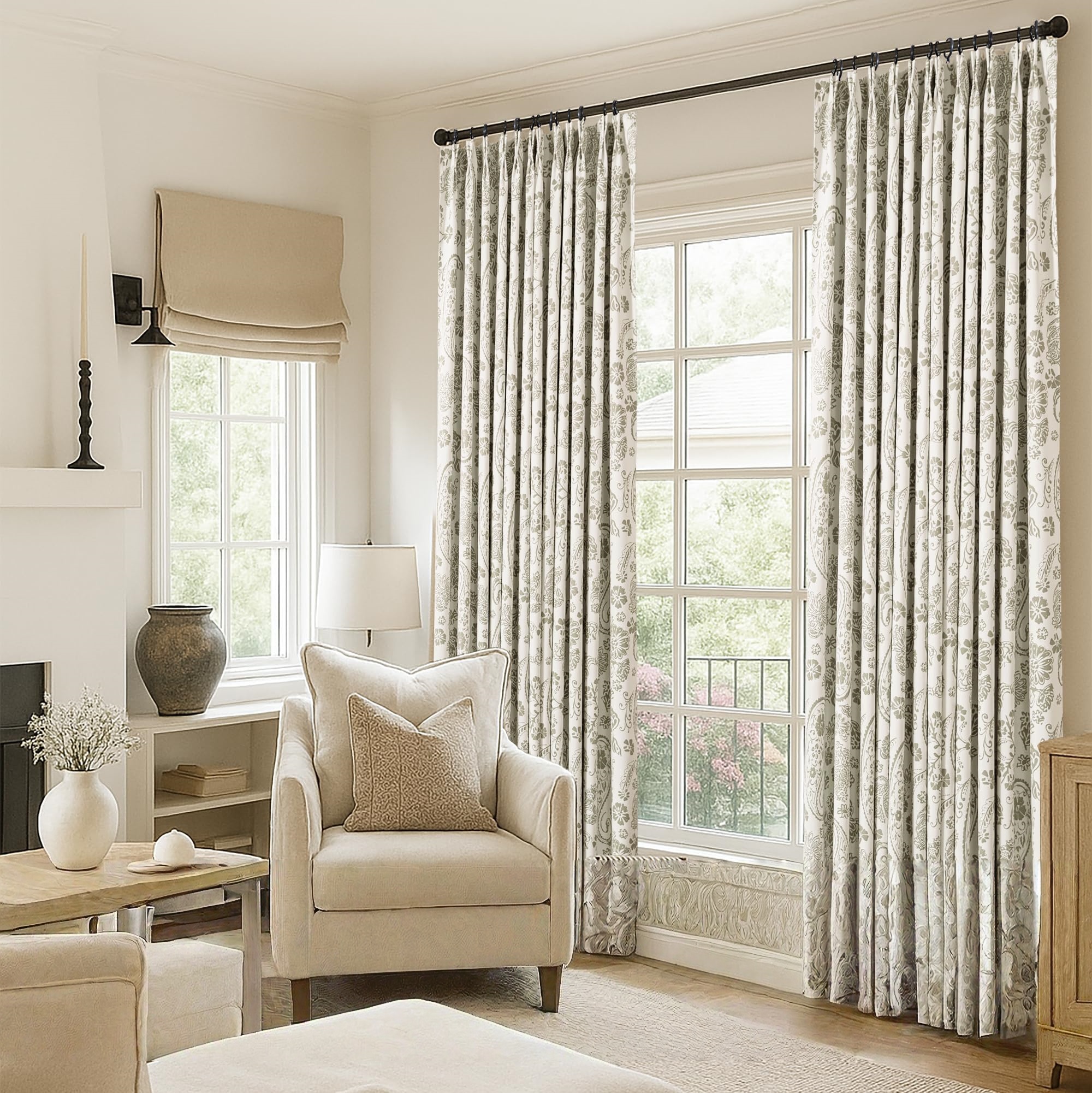 Ivory classic farmhouse style curtains - Image 3