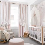 Light pink curtains with transparent clip-on ties