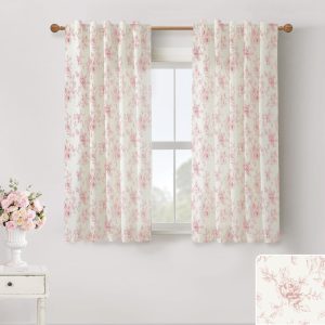 Pink rose bouquet curtains