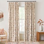 Rust-red paisley ivory curtains