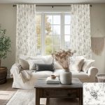 Vintage striped farmhouse style curtains