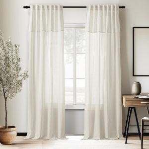 White soft sheer curtains