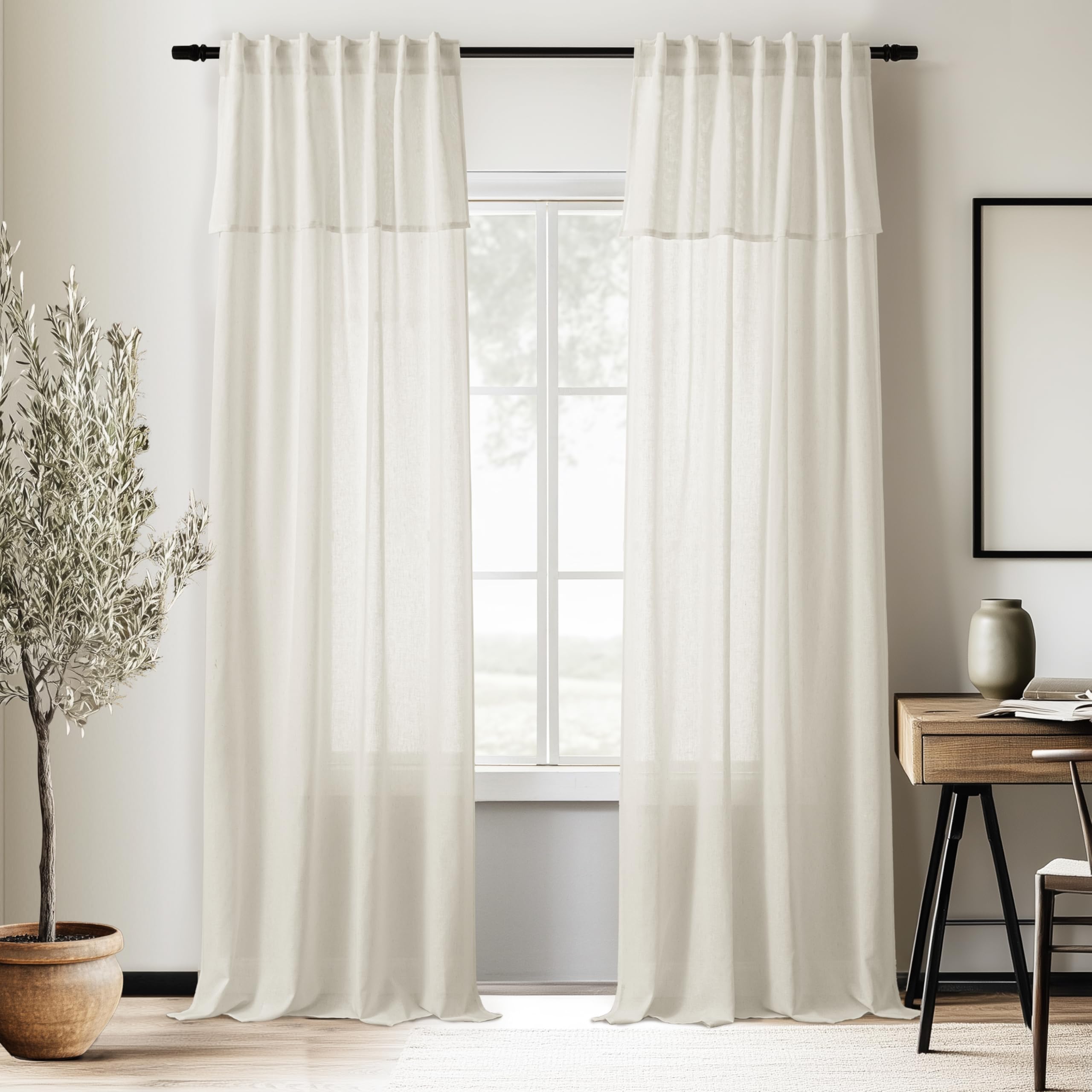 White soft sheer curtains