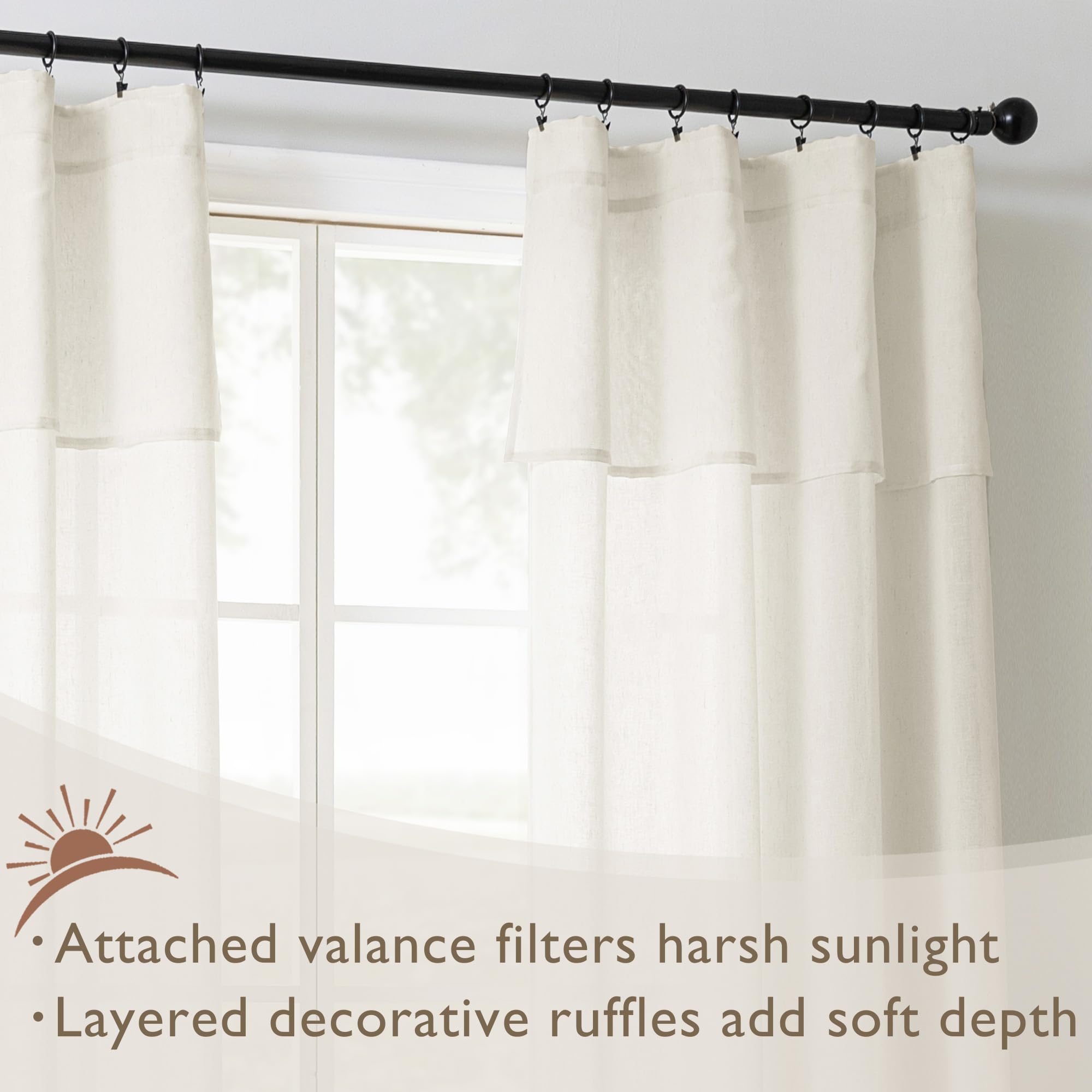 White soft sheer curtains - Image 4