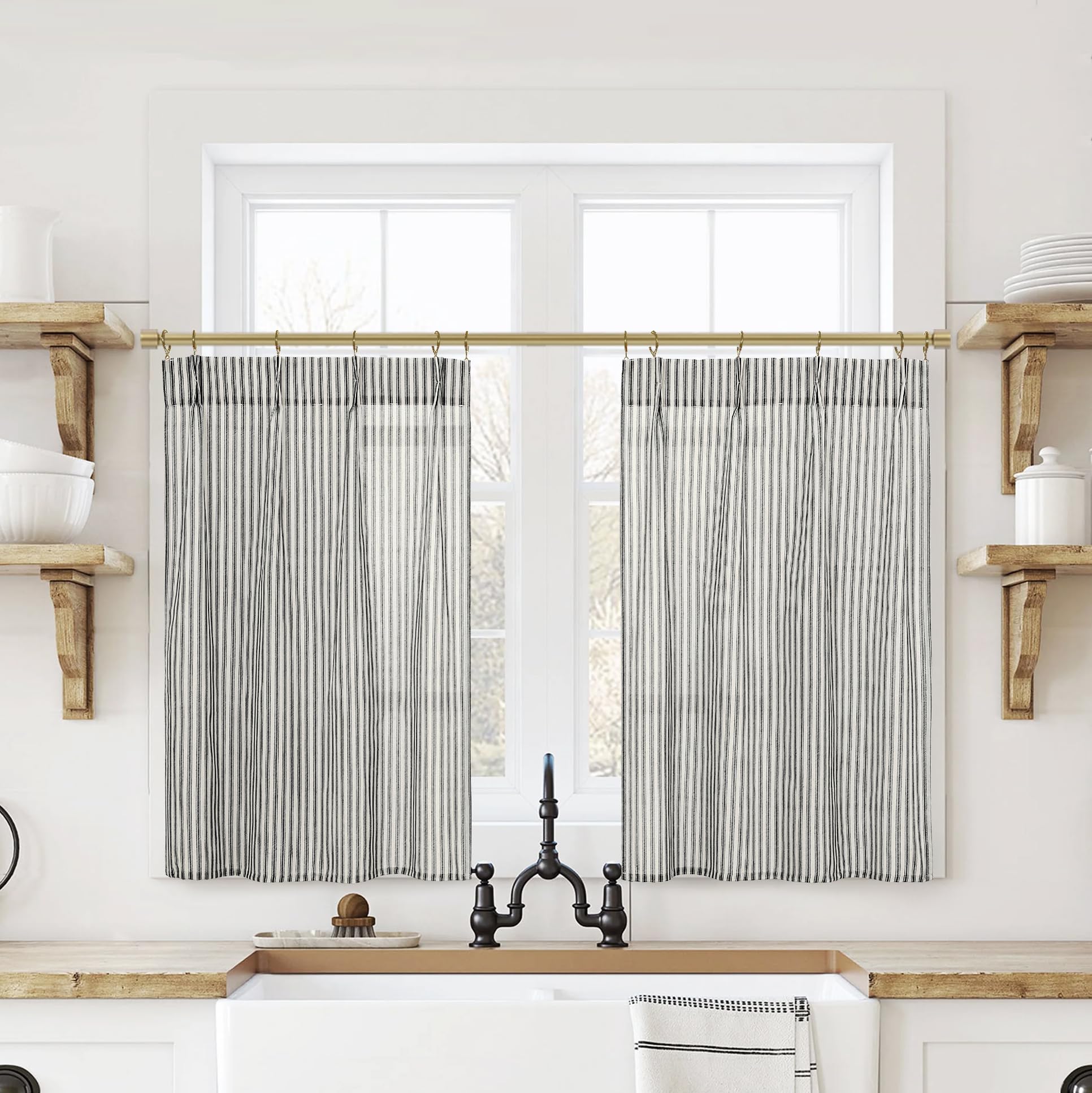 White coffee shop style curtains